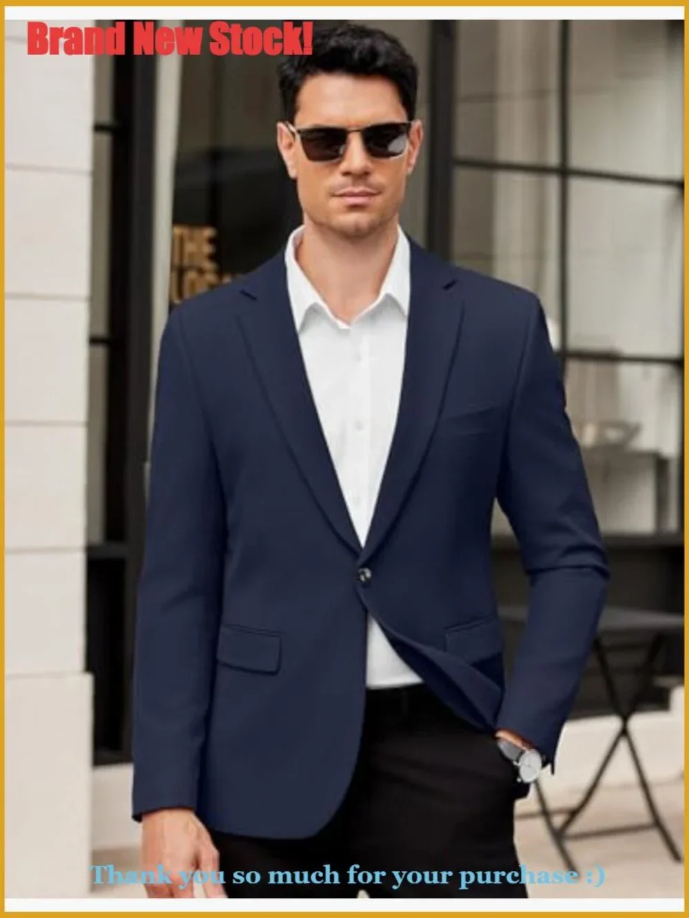 Lightweight Sport Coat Slim Fit One Button Casual Blazer